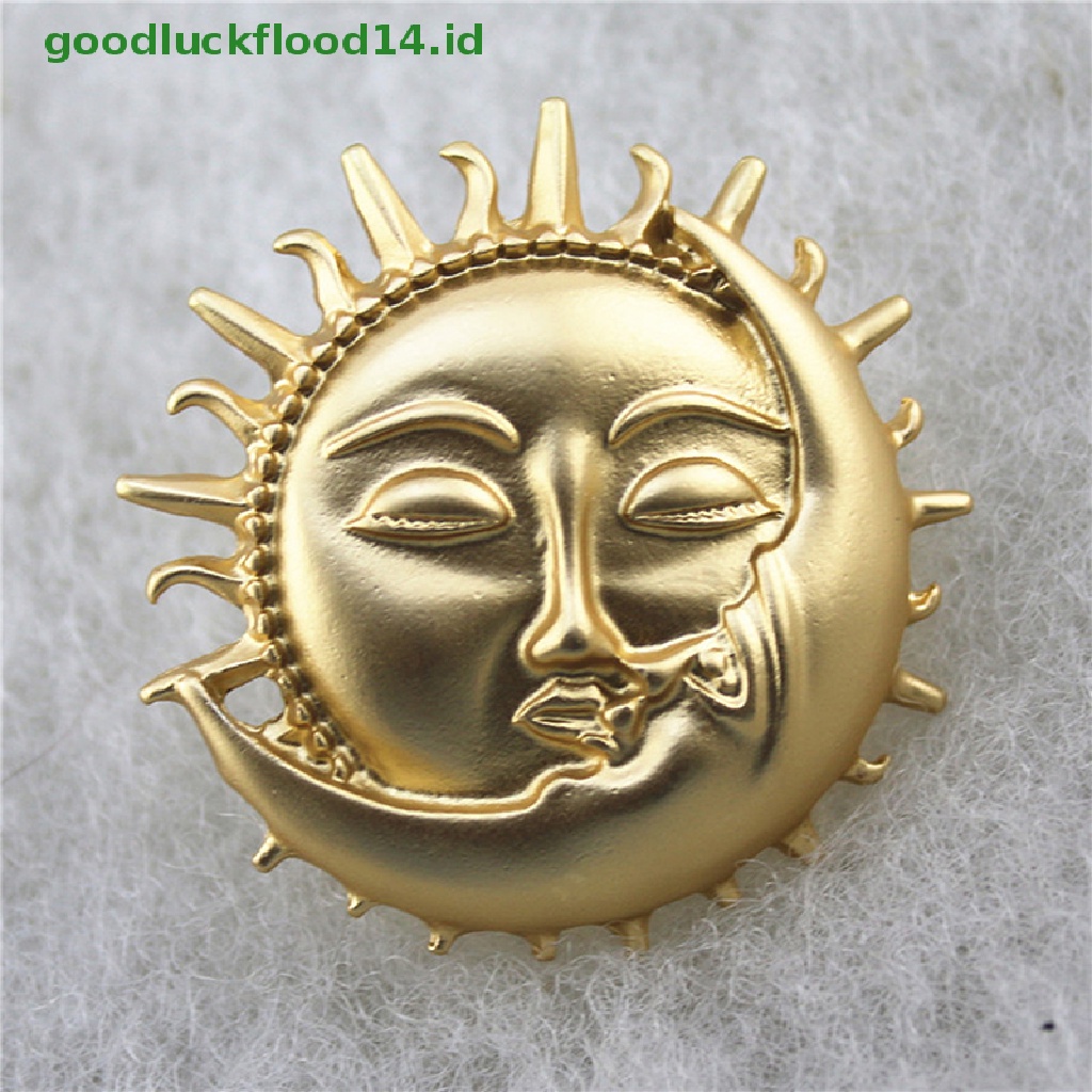 [GOOGFOUR] Sun Kiss Moon Bros Wanita Unisex Lucu Planets Lover Kantor Pesta Bros Pin [TOP]