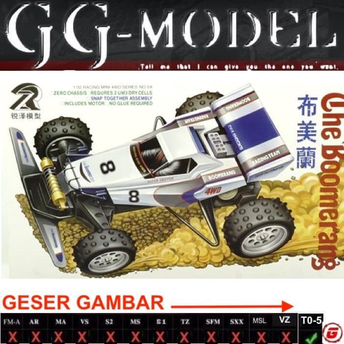 Vehicle Model Rep Tamiya 18004 The Boomerang Jr Rz