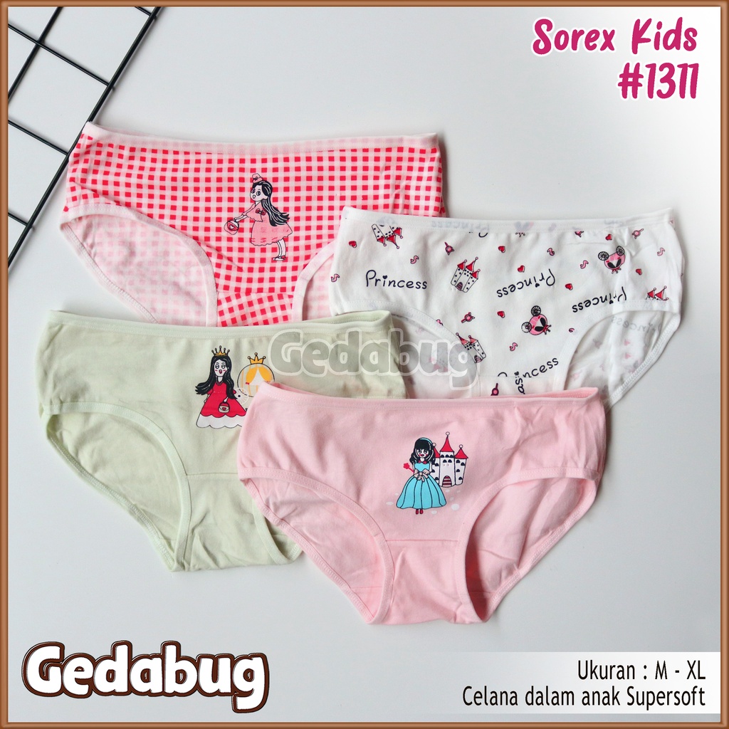 2 Pcs - CD Anak Sorex 1311 Little Princes | Celana dalam anak motif Girl random | Gedabug