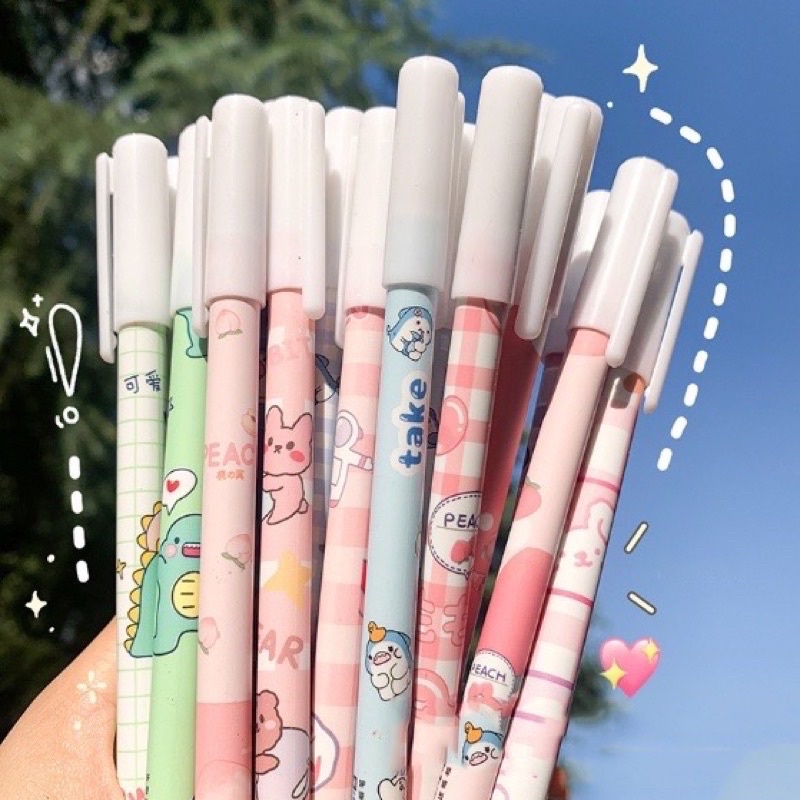 VIRAL!!! 1 SET 12 PCS PULPEN BISA DIHAPUS KARAKTER LUCU / PULPEN HAPUS MOTIF LUCU / ERASABLE PEN KAWAII LG Promo Mitra