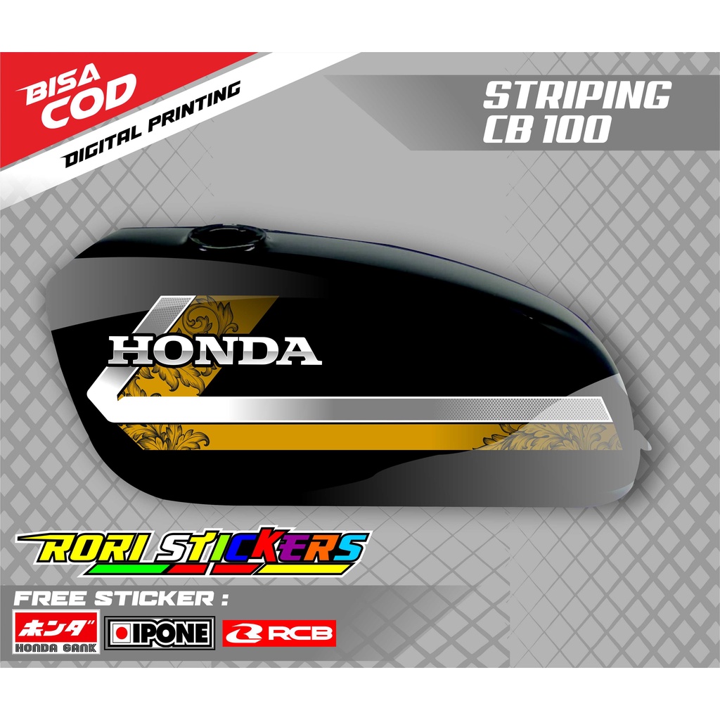 STRIPING VARIASI CB100 HONDA GANK / STICKER MOTOR HONDA CB100 CLASSIC