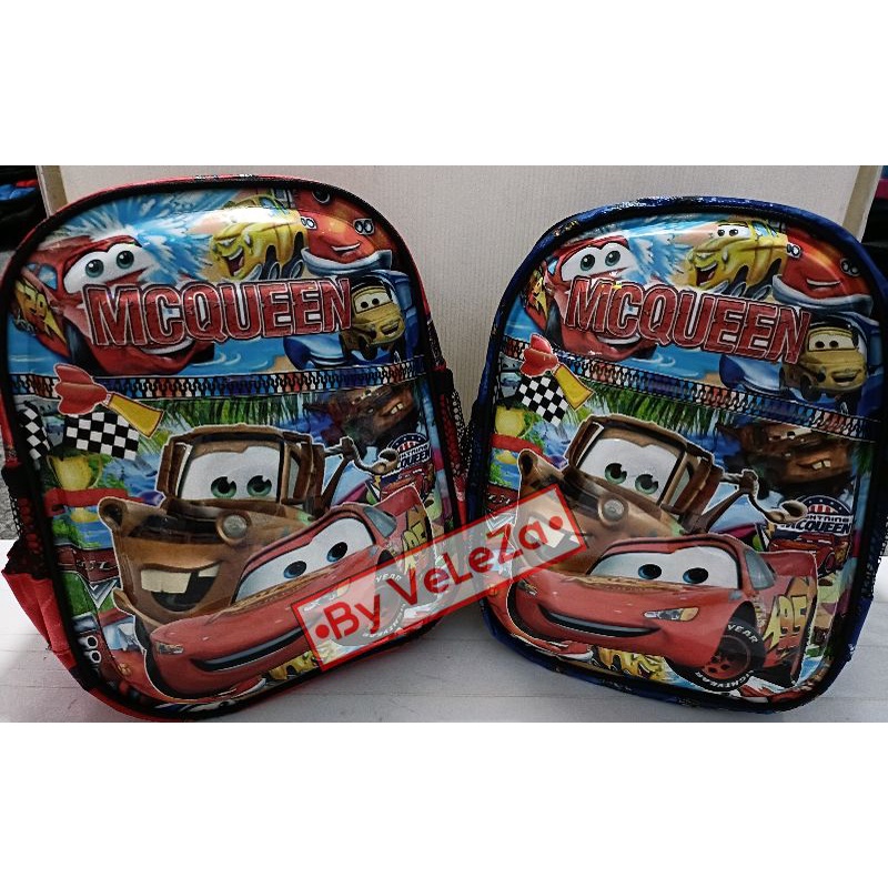 Tas ransel anak laki-laki sekolah PAUD TK karakter mcqueen led