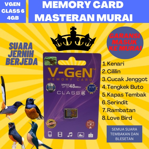 Memory card isian masteran burung murai jernih berjeda gacor - micro sd mp3 isian khusus burung murai batu air hutan blesetan mentor burung