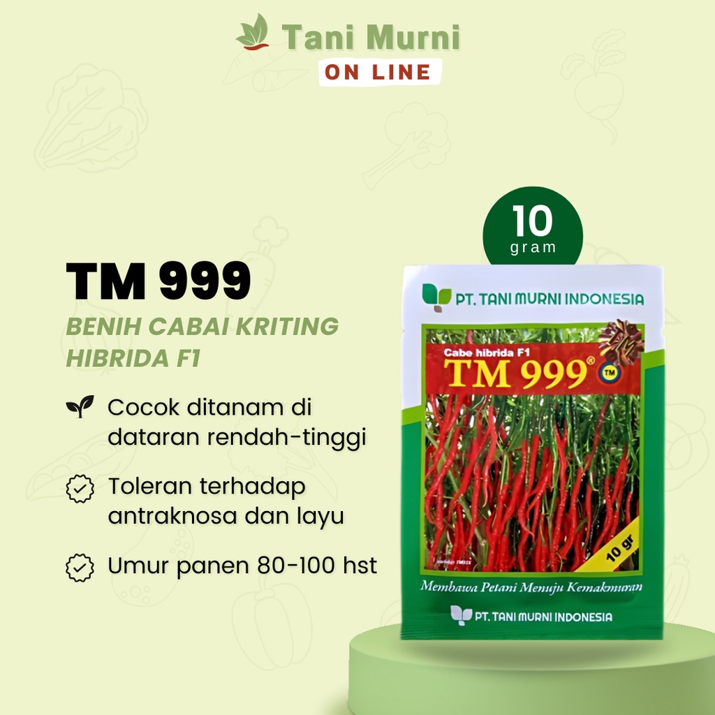 Tani Murni Benih Cabai Keriting Hibrida F1 TM 999 Bibit Cabai Super