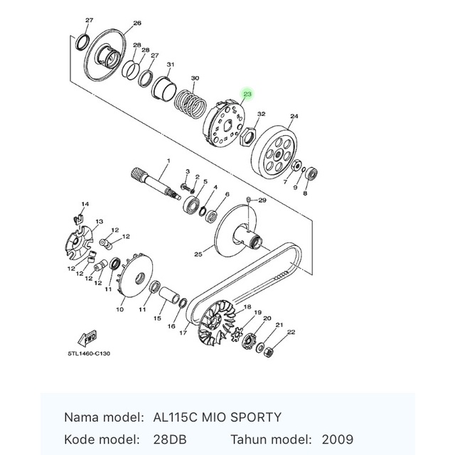 Kampas ganda mio smile / CLUTCH CARRIER ASSY (5TL3) / 5TL-E6620-02