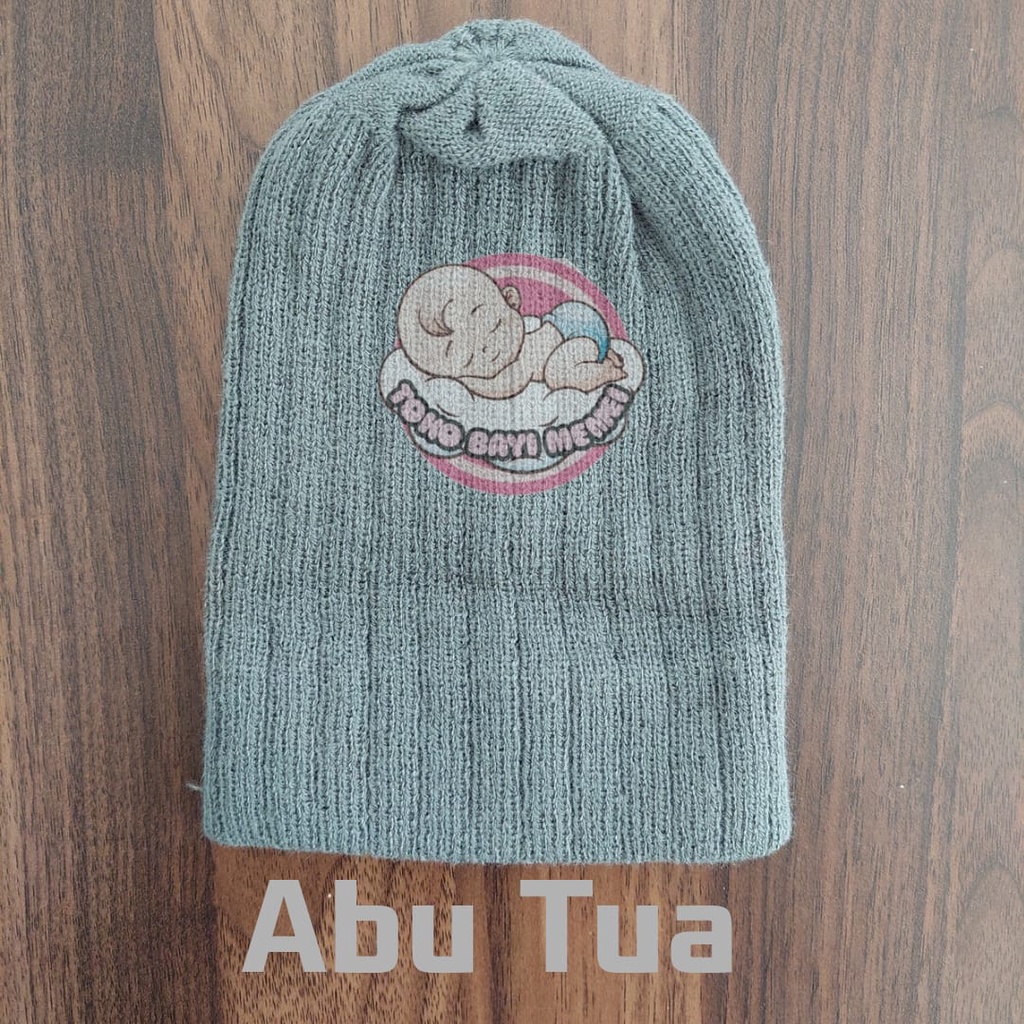 Kupluk Bayi Rajut Polos Salur // Beanie Hat Kids