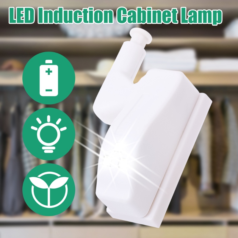 1set LED Smart Induction Cabinet Light Lemari Engsel Dalam Lampu Sensor Lampu Malam Untuk Lemari Pakaian Dapur Kamar Tidur Pencahayaan