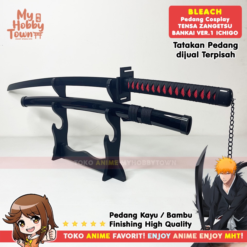 Replika Pedang Kayu Bleach Kurosaki Ichigo Tensa Zangetsu Bankai Ver 1