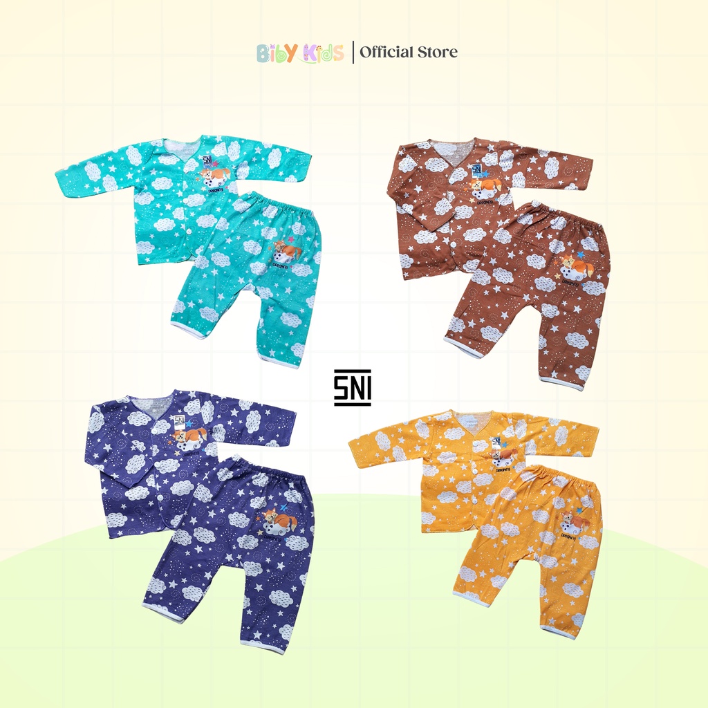 Setelan Bayi Panjang UNISEX Cowok Cewek 0 3 Bulan Baju Newborn Set Motif Lucu Pakaian Bayi Baru Lahir