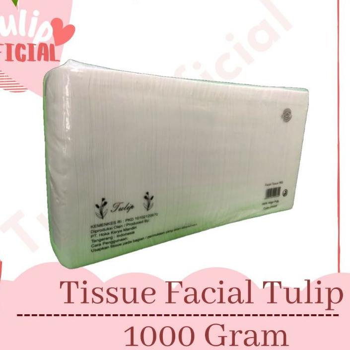 Depan Tisu Tissue Facial Pulp TULIP 1000 gram 2 ply Non Parfumed Soft dan Higienis