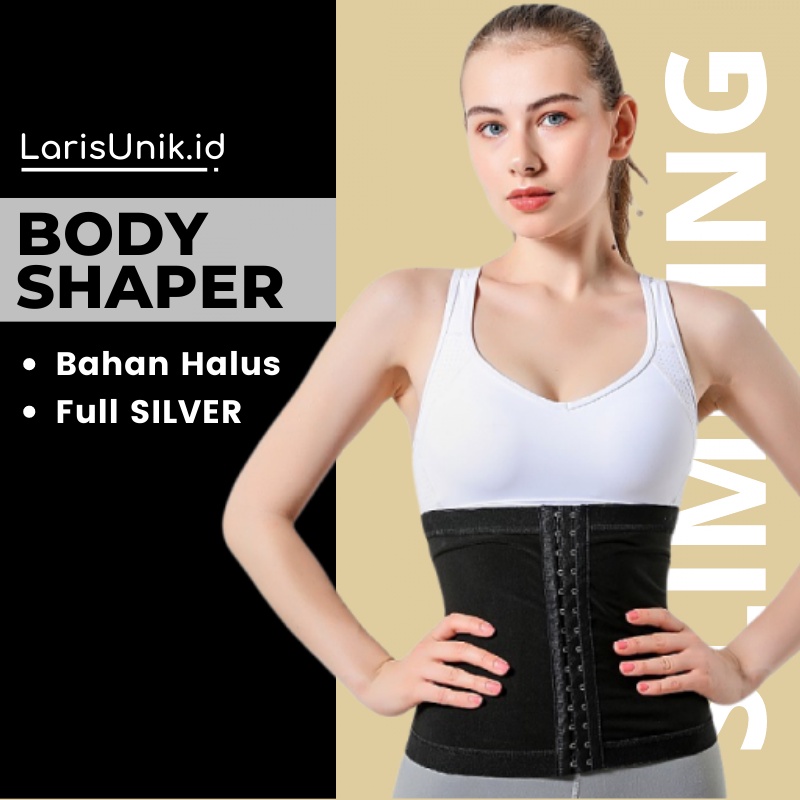 Korset Stagen Setagen Pengecil Perut Buncit Pembakar Penghilang Penghancur Susut Lemak Corset Kroset Korslet Olahraga Wanita Pengecil Perut Pinggang Badan Tubuh Jumbo Waist Kancing Silver Neoprene Belt Fat Burner Burn Import Premium Original Ori