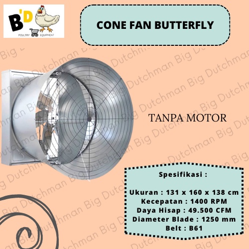 Cone Fan Butterfly 50 Inch Blower Kandang Ayam Industri Perternakan Kandang Ayam