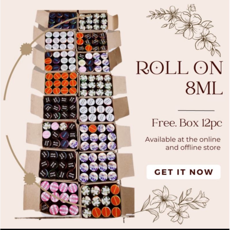 GROSIR PARFUM ROLL ON 8 ML PER LUSIN 12 BOTOL