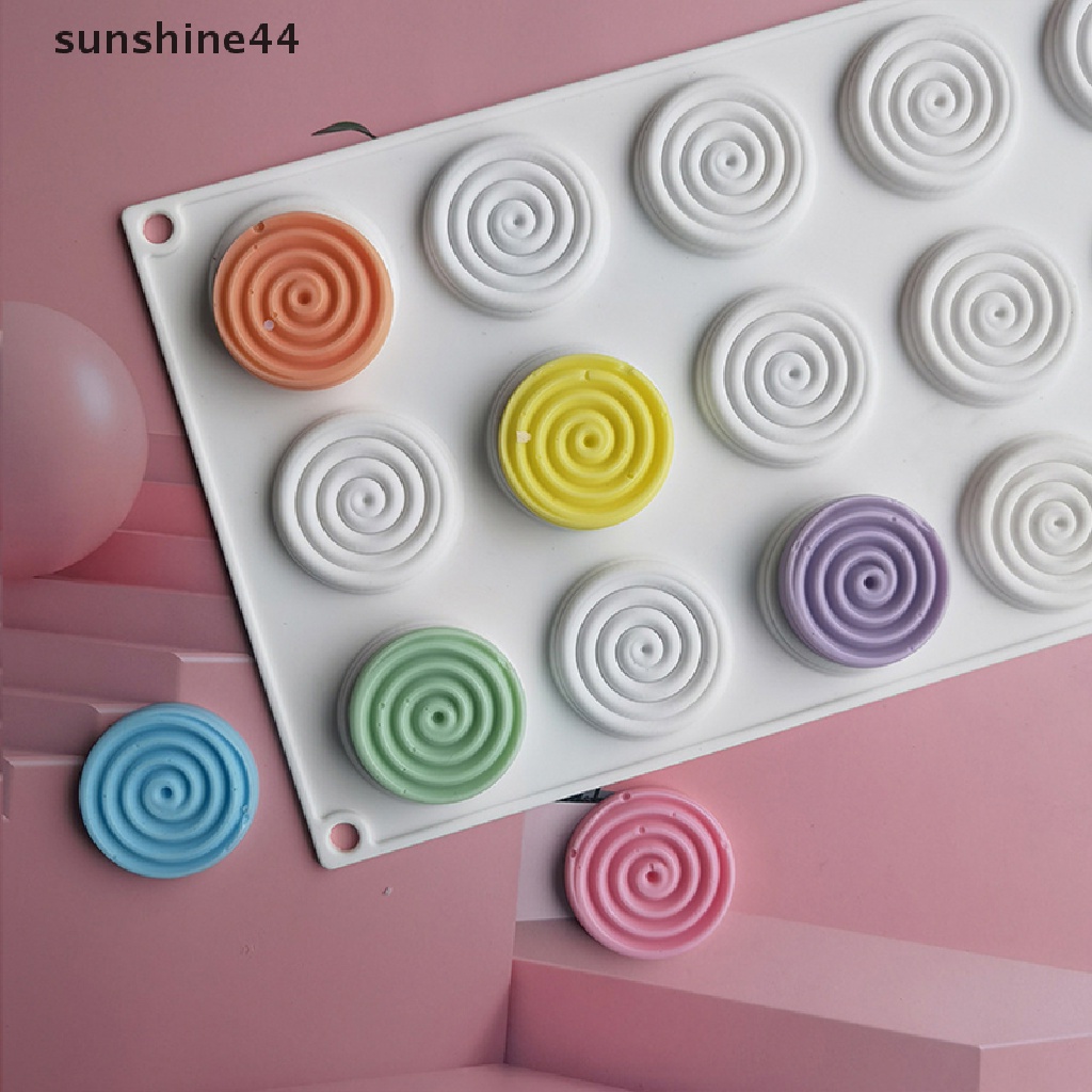 Sunshine 1Pc 12-rongga Cetakan Kue Silikon Coil Nyamuk Diy Non-Stick Baking Mould.