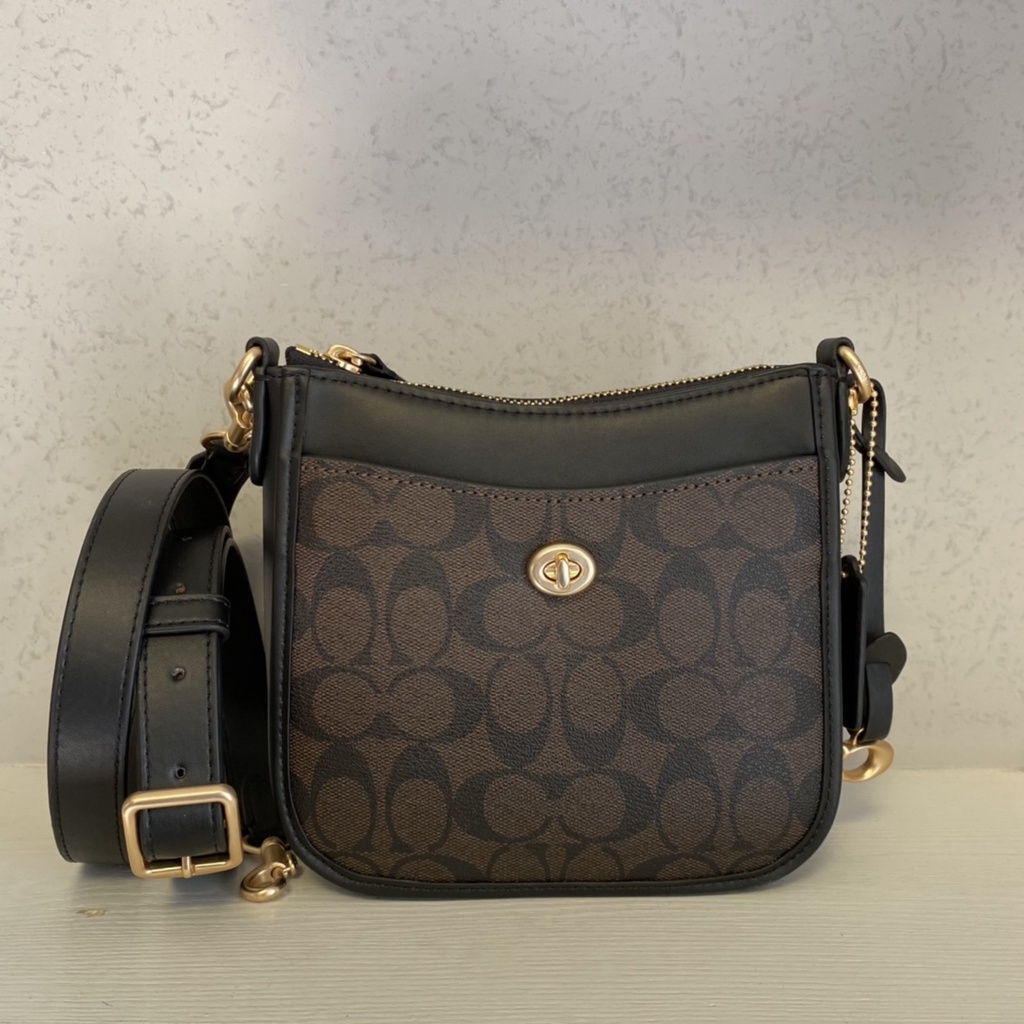 COACH CC390  CC391  Women's classic logo CHAISE No. 19 messenger bag cow leather shoulder bag messenger bag  390  391  mab