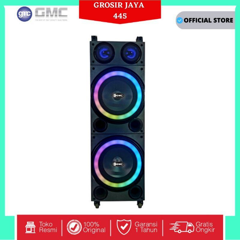 GMC 899Y SPEAKER PORTABLE BLUETOOTH 2 x 10 INCH