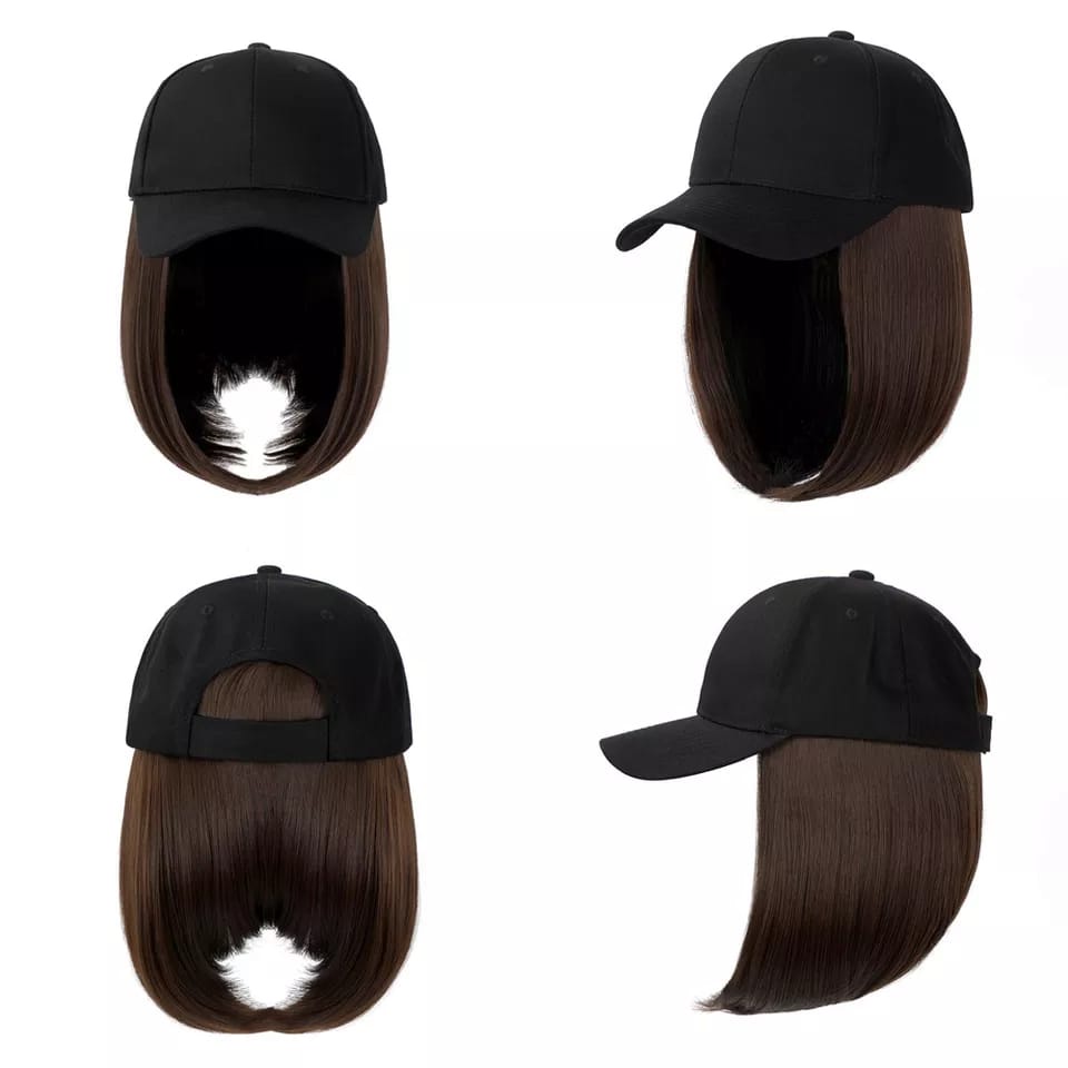 Topi Baseball Wig Pendek 25 - 30CM Rambut Estension Palsu RAMBUT PENDEK