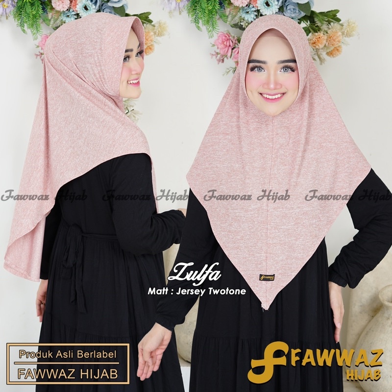 Khimar Zulfa Jersey Twotone By Fawwaz Hijab