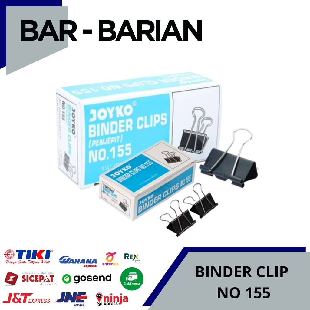 

Penjepit Kertas / Binder Klip / Binder Clip No.155 MEREK JOYKO