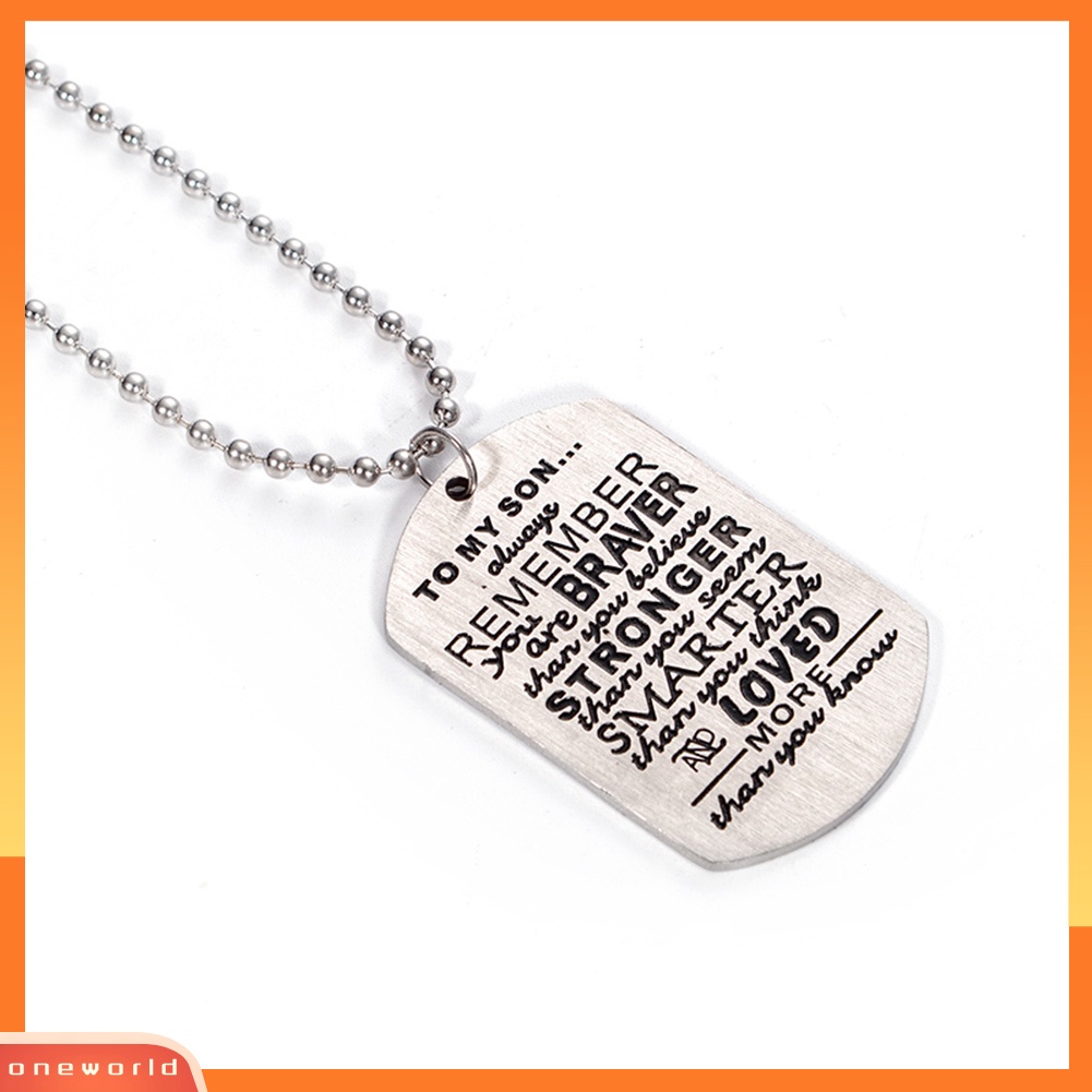 {oneworld} To MY SON Army Style Dog Tag Kalung Pria Liontin Stainless Steel