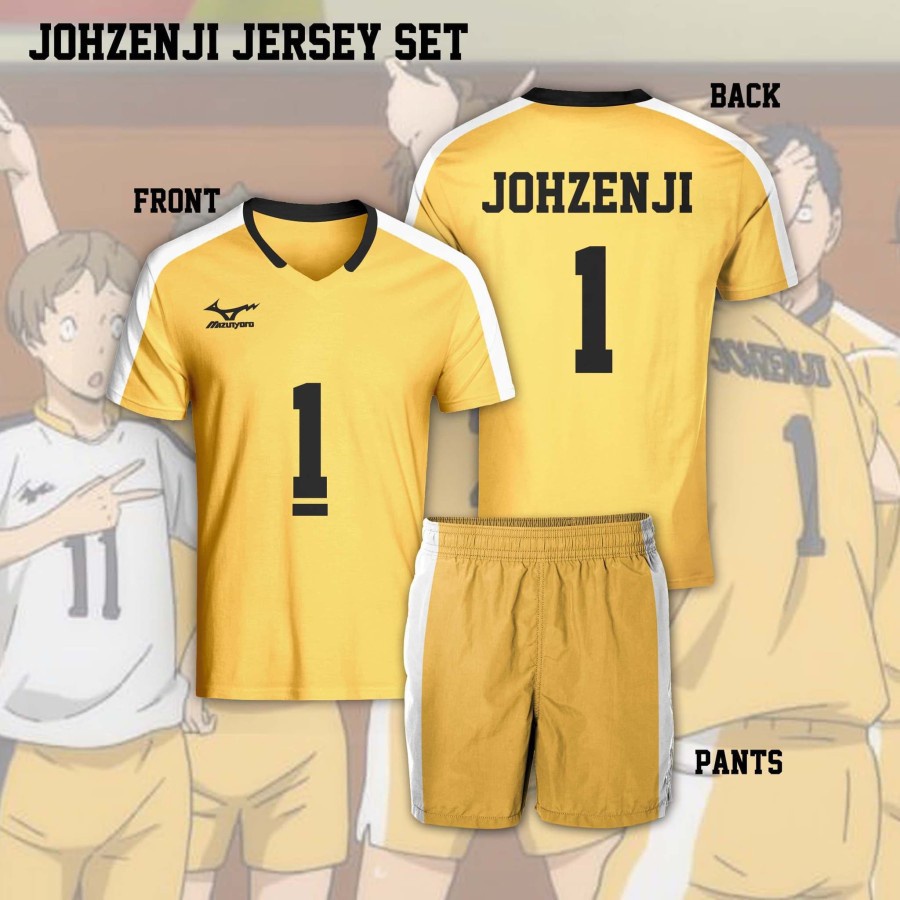 Jersey AnimeHaikyuu Johzenji Team Baju Kaos Setelan Volly ball Baju Costume