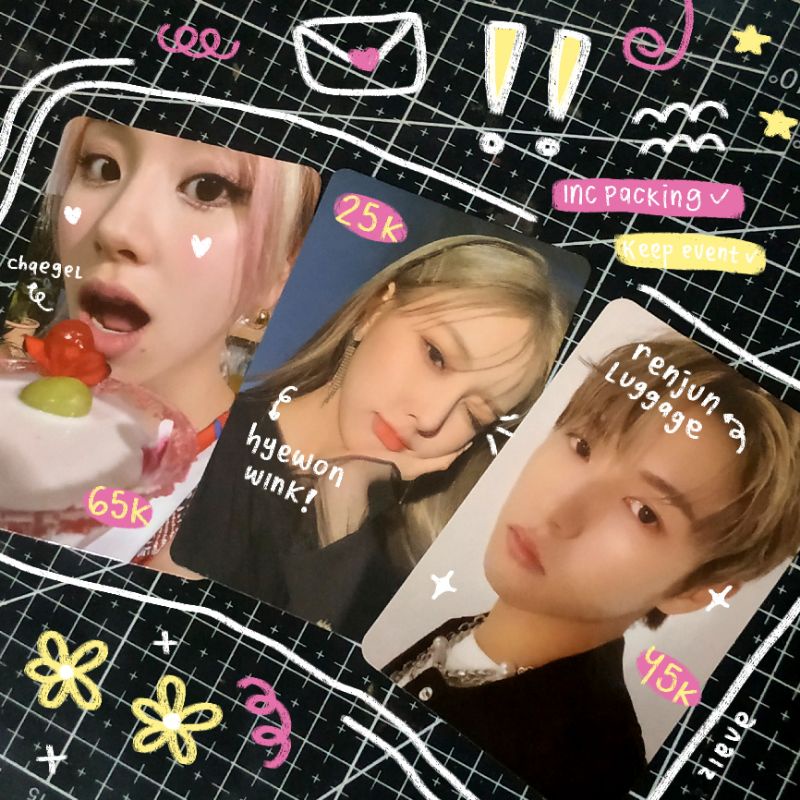 pc chaeyoung gelas hyewon wink renjun luggage