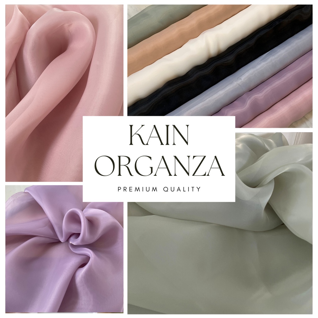 Kain Organza Organdi Polos Premium Silk Kain Kaca 1/2 Meteran