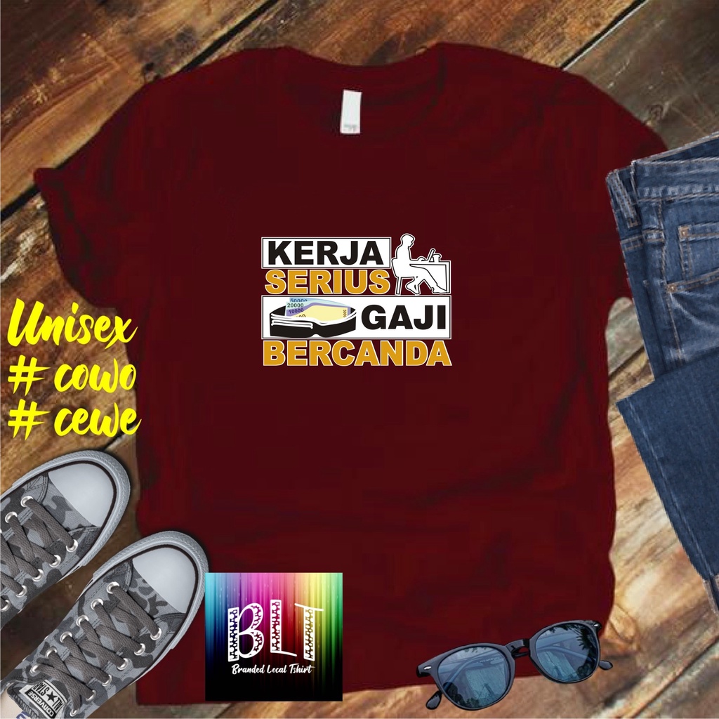 Cod Diskon Promo Gratis Ongkir/Kaos dtf KERJA SERIUS /Kaos Terlaris Kualitas Terjamin Kaos Pria Distro /Kaos Murah Kaos katun/Pakaian Pria  Pakaian Wanita Kaos Viral/Best Seller