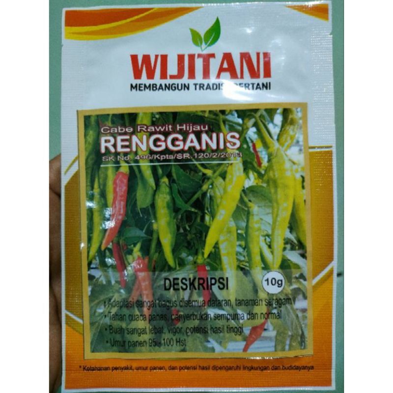 Benih Cabe Rawit Hijau Merunduk Rengganis 10Gram - Cap Wijitani