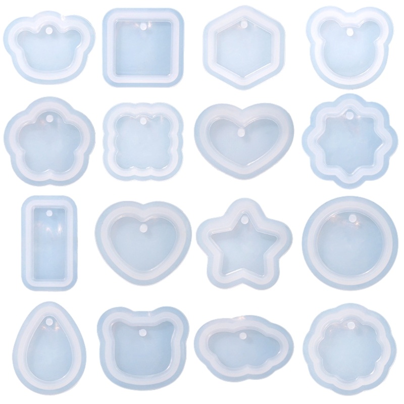 Siy Bintang Hexagon Hati Bulat Liontin Epoxy Resin Silikon Cetakan DIY Handmade Liontin Cetakan Liontin Kecil Alat Cetakan Mudah C