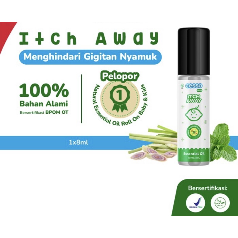Cessa itch away roll on 8 ml ( essetial oil anti nyamuk bayi )