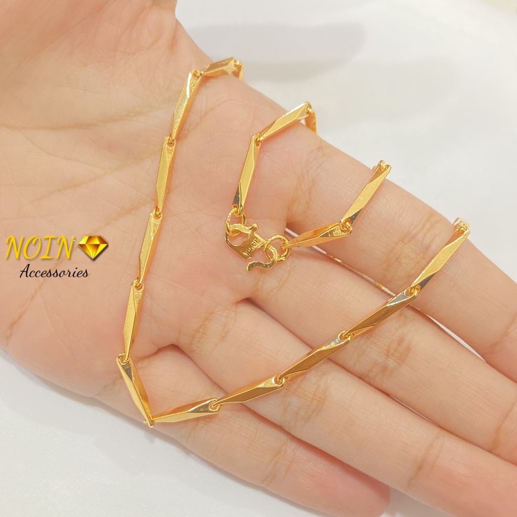 Kalung Balok Warna 24 Karat Perhiasan Lapis Emas Wanita