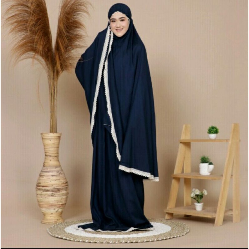Mukena Dewasa Katun Rayon Polos Renda||Mukenah Polos Murah Katun Rayon||Mukena Traveling