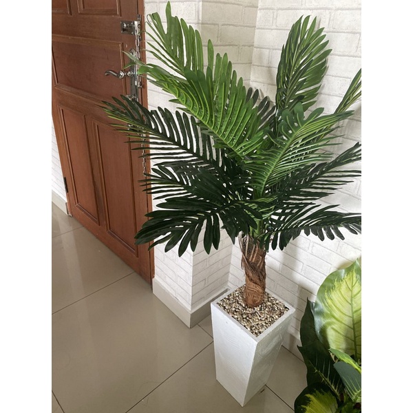 POHON PALEM ARTIFICIAL PLASTIK POT BESAR HIASAN DEORASI RUMAH