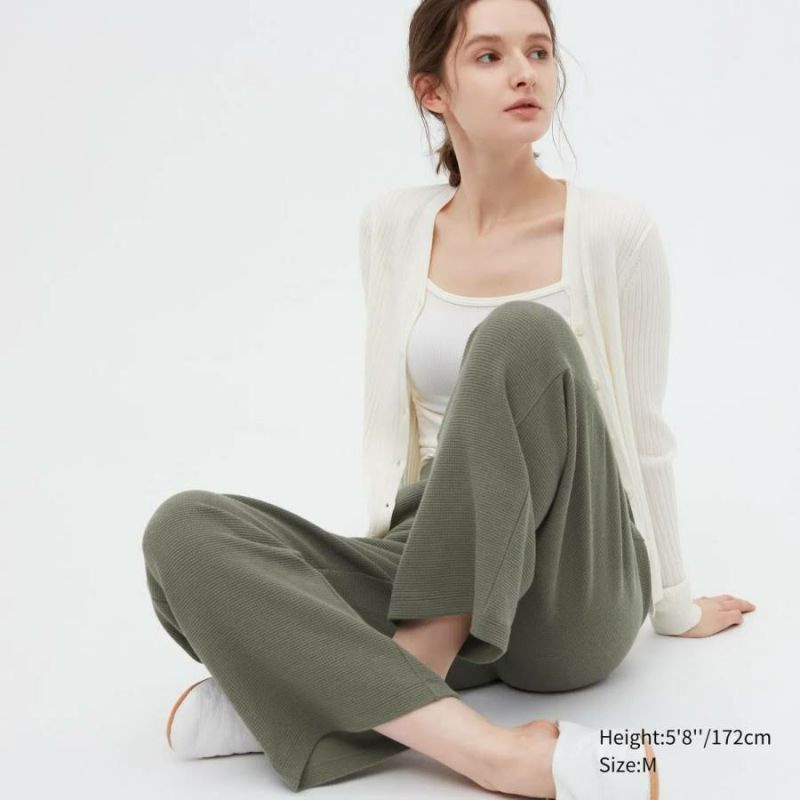 celana uniqlo cewek waffle ultra strech sale original