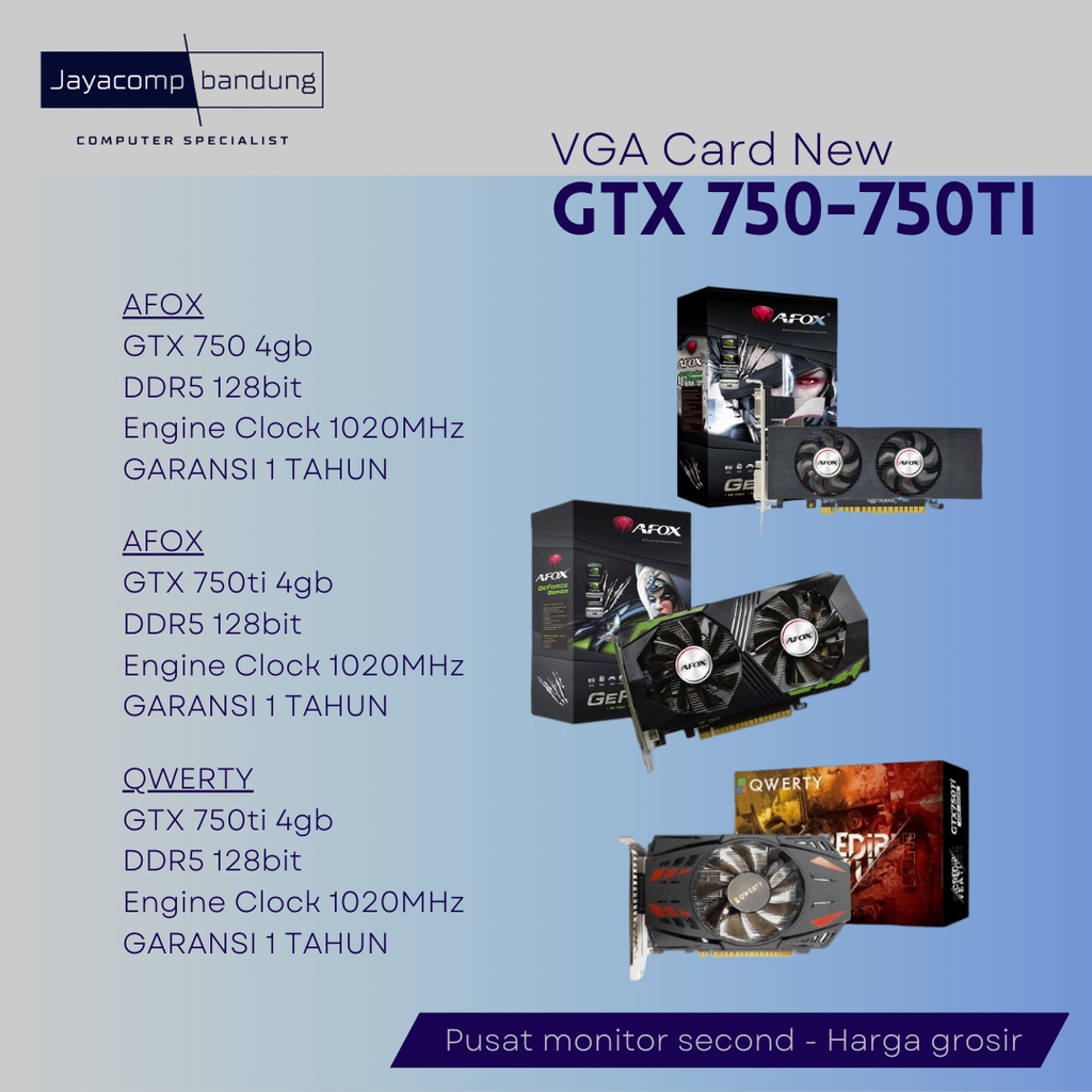 VGA card GTX 750 / GTX 750ti 4gb DDR5 - Baru murah bergaransi 1 tahun