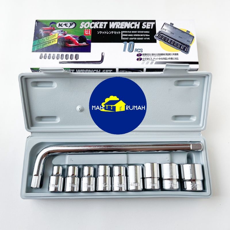 Kunci Sok 10pcs Shock Sock Set 10 pcs 8-24 mm Set Stang Gagang 8mm - 24mm - KTP