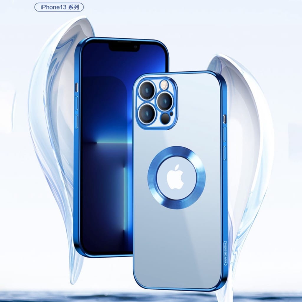 Case EDGE plating Hole Logo iPhone X XR XSMAX Soft Case Bening Square EDGE Model Chrome Logo + Full Protector Camera