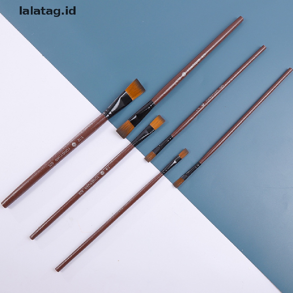 [lalatag] 1set/6pcs Kuas Nylon Acrylic Kuas Cat Minyak Artis Watercolor Paing [ID]