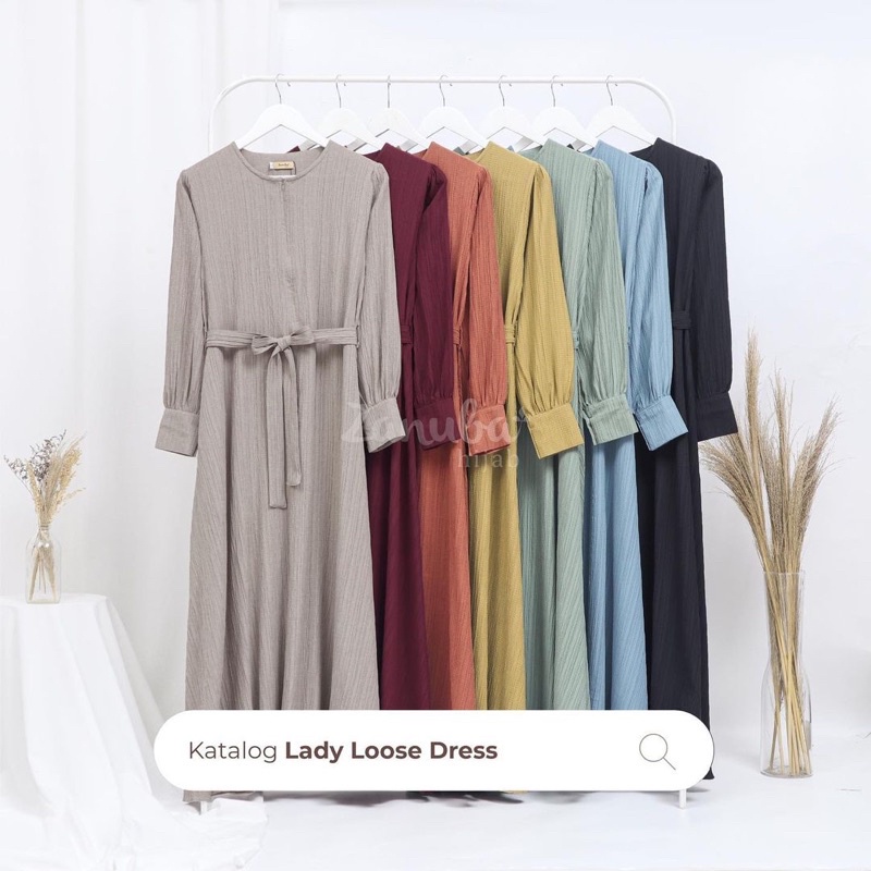 LADY LOOSE DRESS by Zanuba Jilbabsyarie Classy Crinkle Crush Aqsamodestwear Sofni Elmadinaabaya