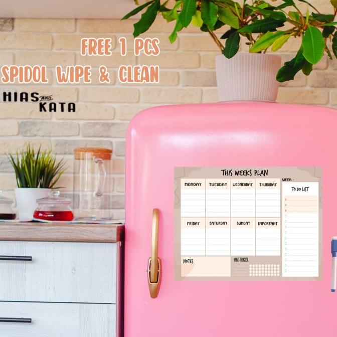 

magnetic Weekly Planner tempel kulkas with Habit Tracker & notes