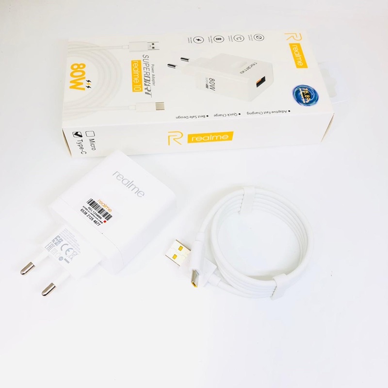 Charger Realme 10 80W Micro Dan Type C Support Fastcharging Vooc Promo Sen