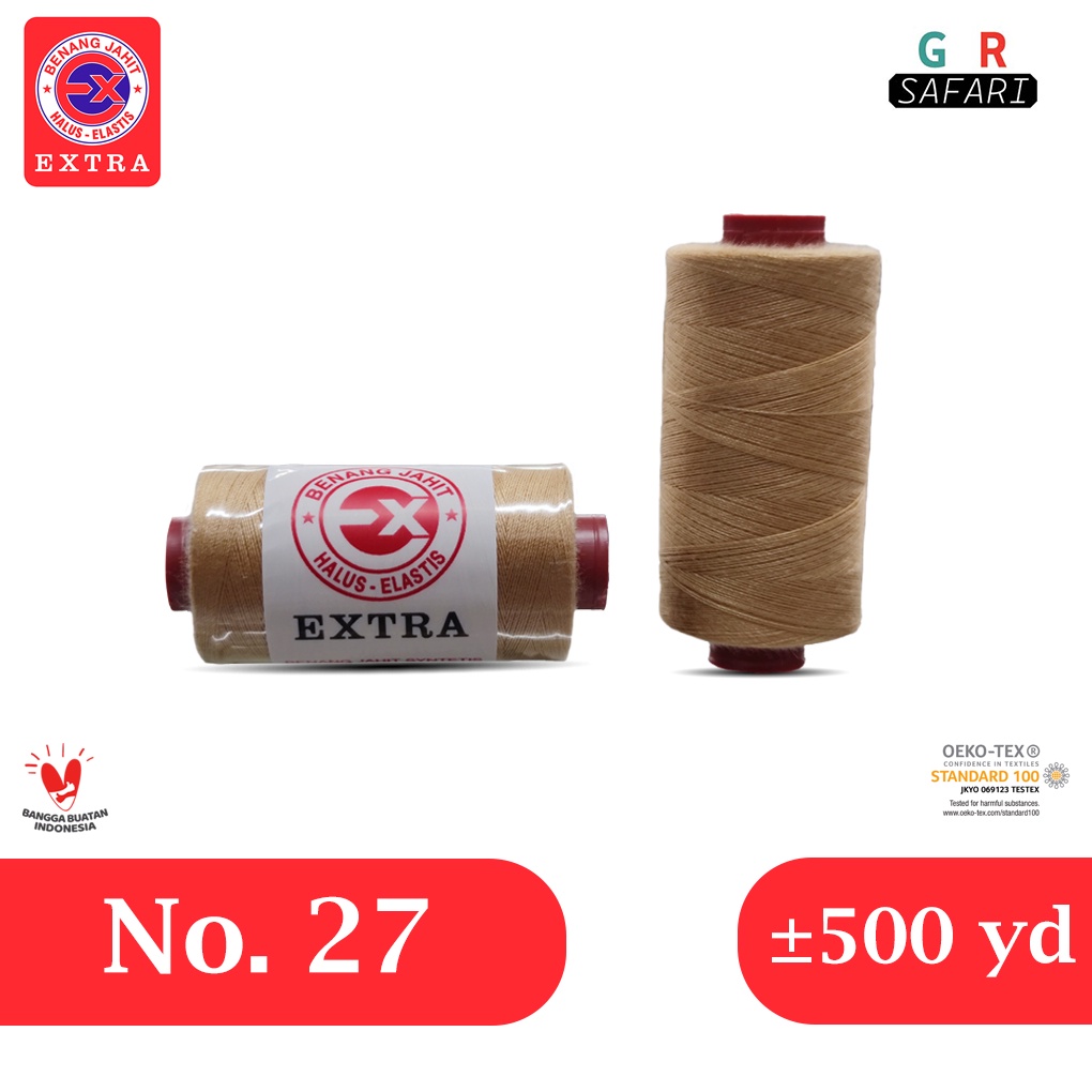 Benang Jahit Extra Warna Krem No. 27 - 500yard