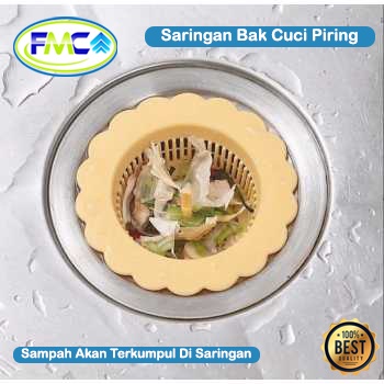 Saringan Wastafel Cuci Piring Penyaring Bak Sink Saringan Afur PVC Penutup Lubang Saluran Air Bak Cuci Piring Penyaring kotoran Sampah Sisa Makanan