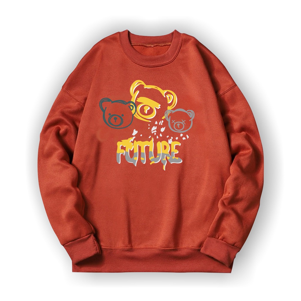 Future Bear Sweater Crewneck Print DTF II Future Bear Sweatshirt Basic II Sz M - XL Anak &amp; Dewasa ( Pria &amp; Wanita )