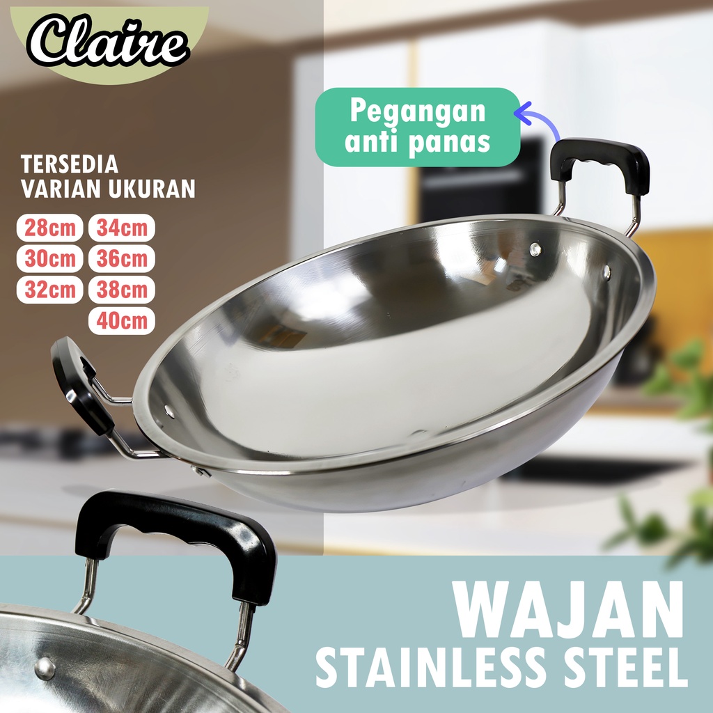 WAJAN STAINLESS / ANTI KARAT / ANTI LENGKET / KUAT / UKURAN BESAR