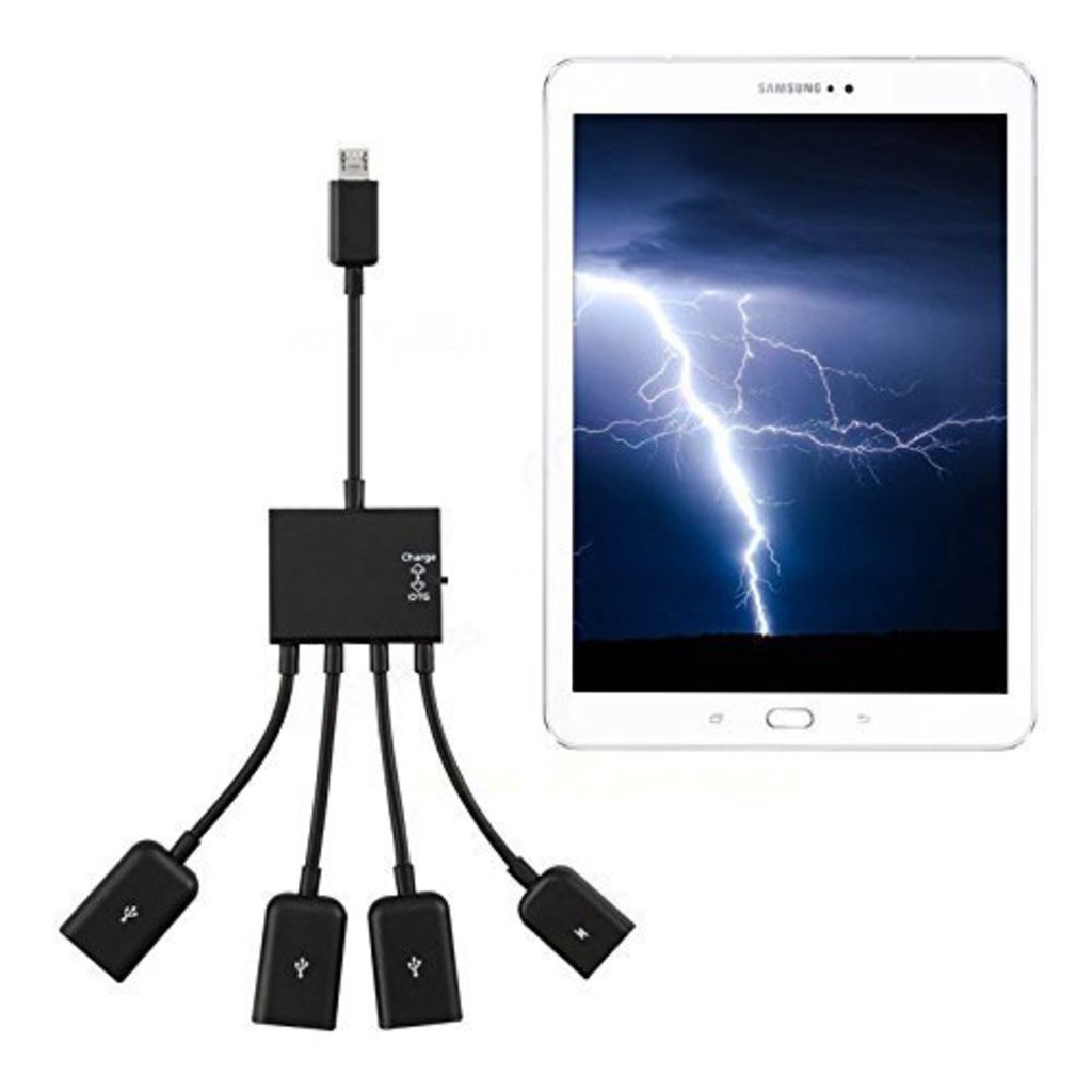 Konektor Kabel CHARGE HUB OTG USB Mikro 4port Spliter MICRO USB OTG CHARGE HUB OTG HUB Extension Docking (OTG+3Port HUB 2.0) Untuk Smartphone Tablet PC