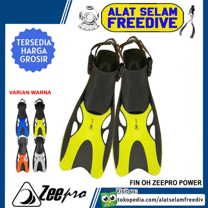 Fin Alat Selam Fin Kaki Katak Snorkeling Selam Open Heel Zeepro Power