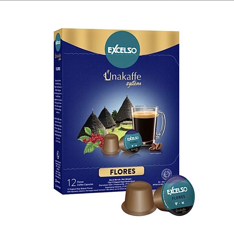 

Unakaffe System Coffee Capsule - Kopi Kapsul Excelso Unakaffe Flores box