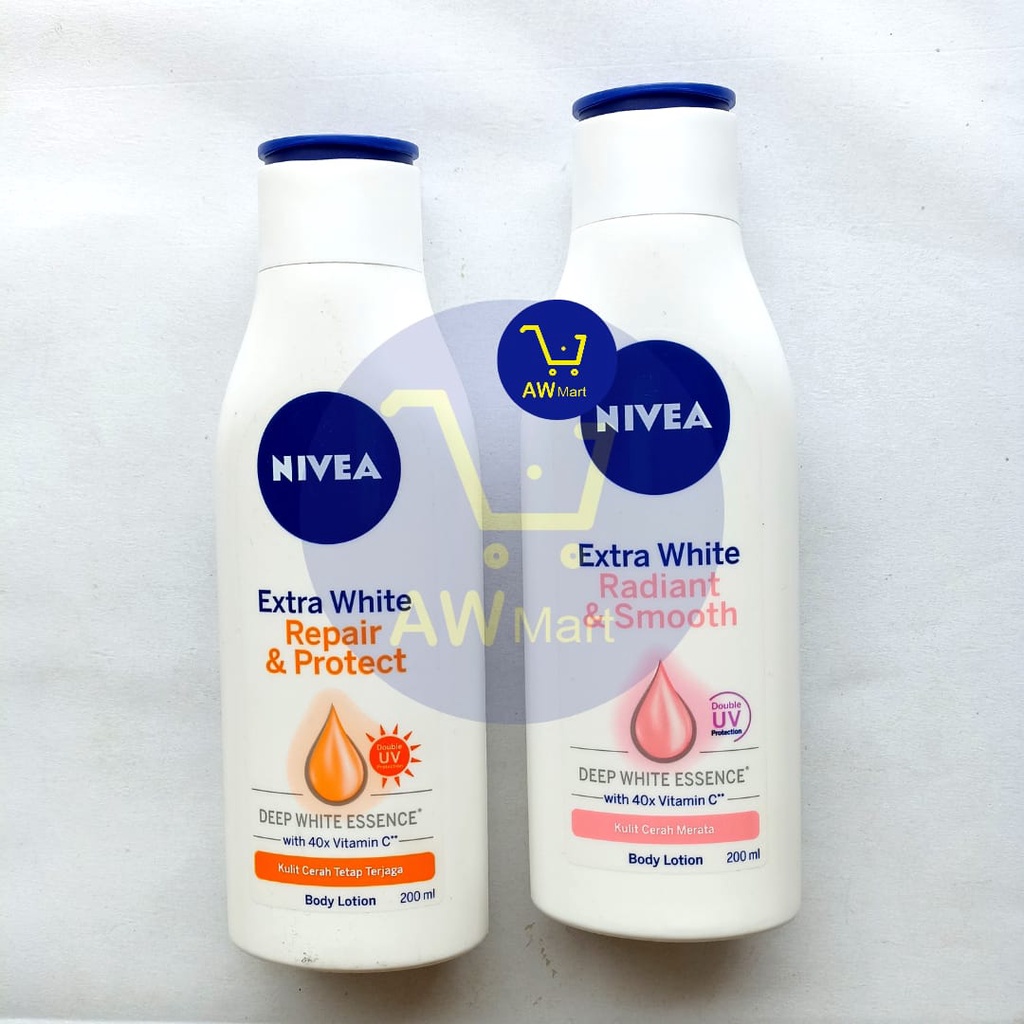 NIVEA BODY LOTION 200ML EXTRA WHITE RADIANT &amp; SMOTH,  REPAIR &amp; PROTECT